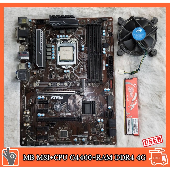 เซ็ตขุด ขุดบิทคอยน์ CPU Intel PENTIUM G4400 3.30G +Mainboard  H270-A PRO + RAM DDR4 4GB พร้อมใช้งาน