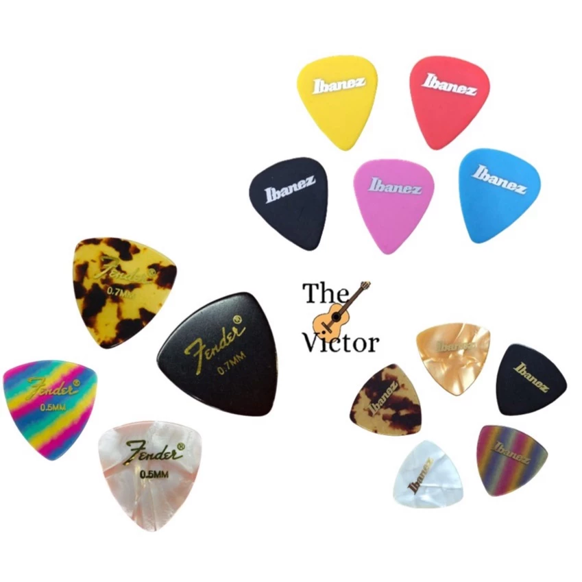 FENDER - GIBSON - IBANEZ ปิ๊กกีตาร์ อย่างดีของแท้ ขนาด 0.46 0.5 0.7 มิลลิเมตร 🔥พร้อมส่ง🚚ส่งเร็ว