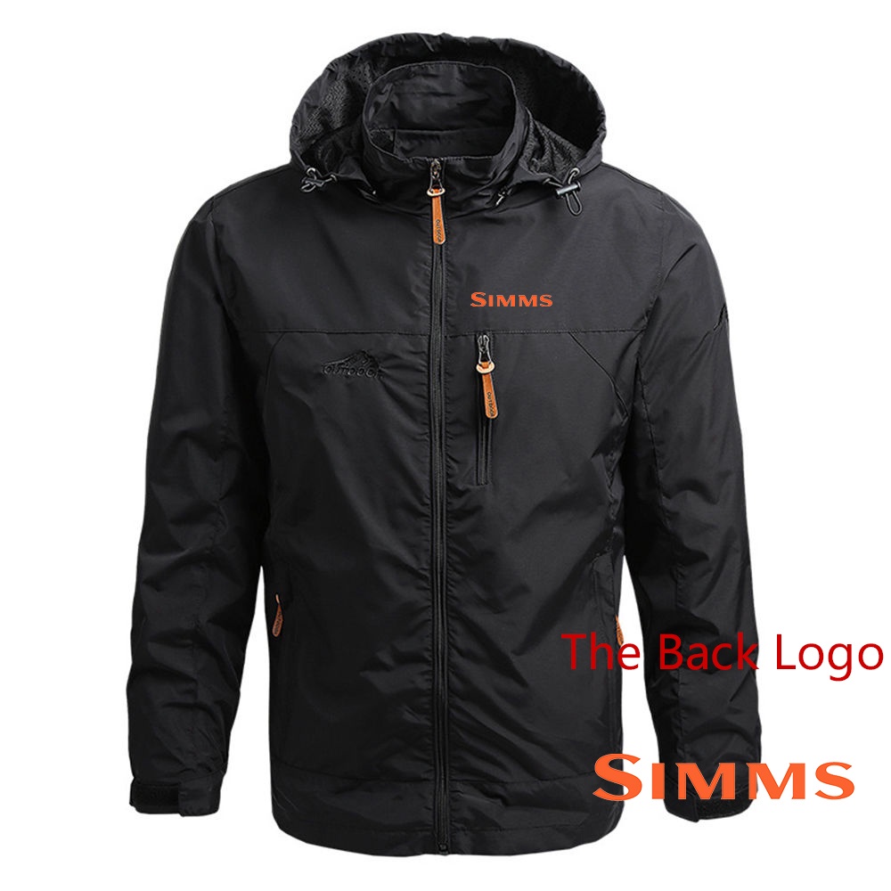 Simms Fishing 2022 Men's New Long Sleeves Waterproof Jackets Zip Hooded Outdoor Windbreaker Windproof Fashion Coat T #1
