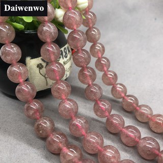 Strawberry Quartz Beads สตรอเบอร์รี่ควอตซ์ลูกปัด 6-10 มิลลิเมตรรอบธรรมชาติหลวมหินลูกปัด DIY สำหรับเครื่องประดับ