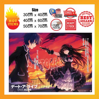 โปสเตอร์สติกเกอร์ติดผนัง ลายอนิเมะ Date A Live Kurumi Tokisaki Shido Tohka Origami Mio 01