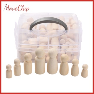 [Ready Stock] 50Pcs Smooth Blank Peg Doll DIY Figures Pieces Making Decor Dolls Bodies