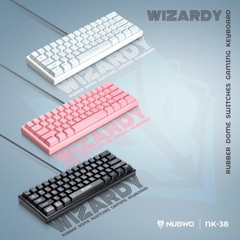 คีย์บอร์ดเกมมิ่ง NUBWO NK38 WIZARDY RUBBER DOME SWITCHES GAMING