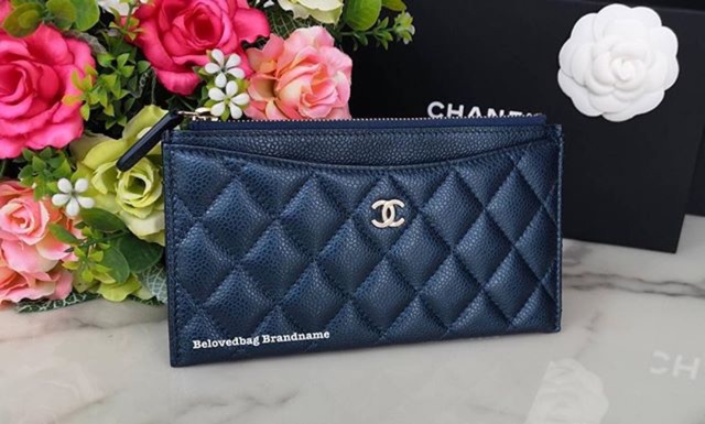 Chanel All in One Wallet Metallic Navy SHW Holo 257