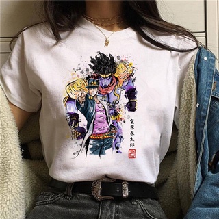 T เสื้อ Cool JoJo Bizarre Adventure พิมพ์กราฟิก Tee Homme อะนิเมะสไตล์ญี่ปุ่น Tshirt ผู้หญิง/ผู้ชาย Tshirt