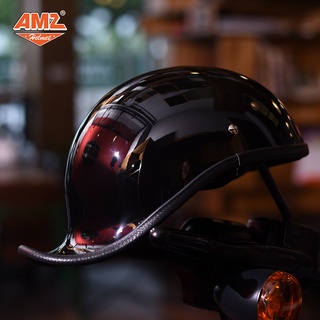 หมวกกันน็อค ทรงกะลา หมวกครึ่งใบทรง 800 HALF FACE HELMET ยี่ห้อ AMZ USA.