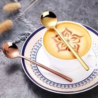 [13 ซม.] 304 สแตนเลสช้อนเล็กช้อนกาแฟกลม