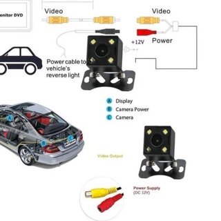 ♕ กล้องถอยหลัง CCD LED สําหรับจอดรถยนต์ ⅍