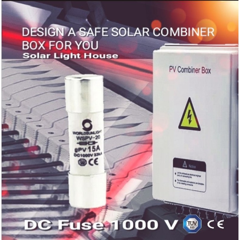 ฟิวล์ DC 1000V [15A] ~ [30A] Worldsunlight PV System DC Fuse  Solar Power