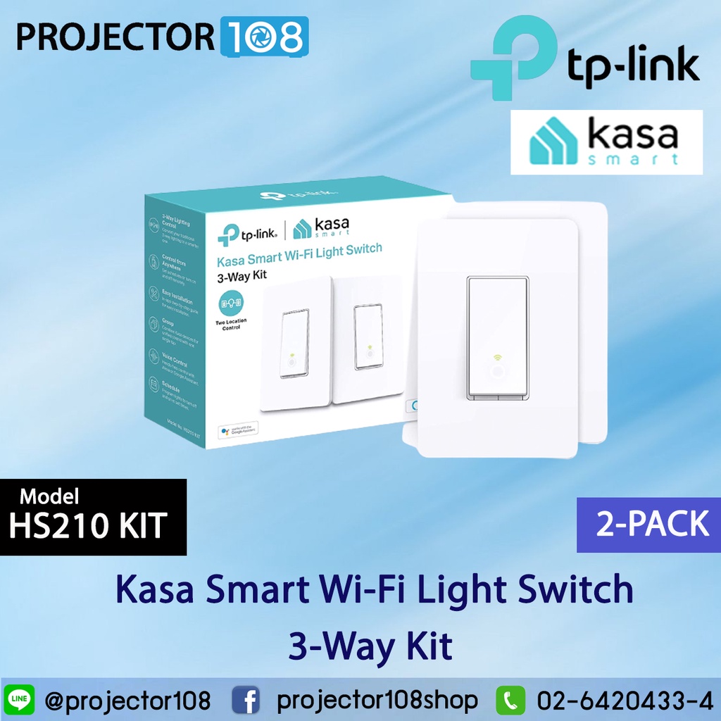 TP-Link Kasa Smart 3 Way Switch HS210, Needs Neutral Wire, 2.4GHz Wi-Fi Light Switch works with Alex