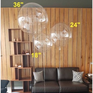 ลูกโป่งบับเบิ้ลใส 18//24/36 นิ้ว bobo balloon อย่างดี (1ใบ)  ขนาด 18,24,36 นิ้ว (ดูวิธีเป่าที่รูป,วีดีโอ)