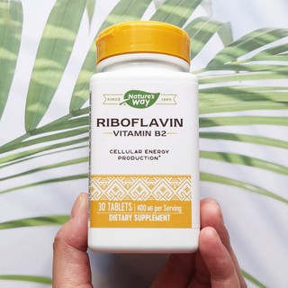 วิตามิน บี2 ไรโบฟาวิน Riboflavin Vitamin B-2, 400 mg 30 Tablets (Natures Way®) #B2 #B 2