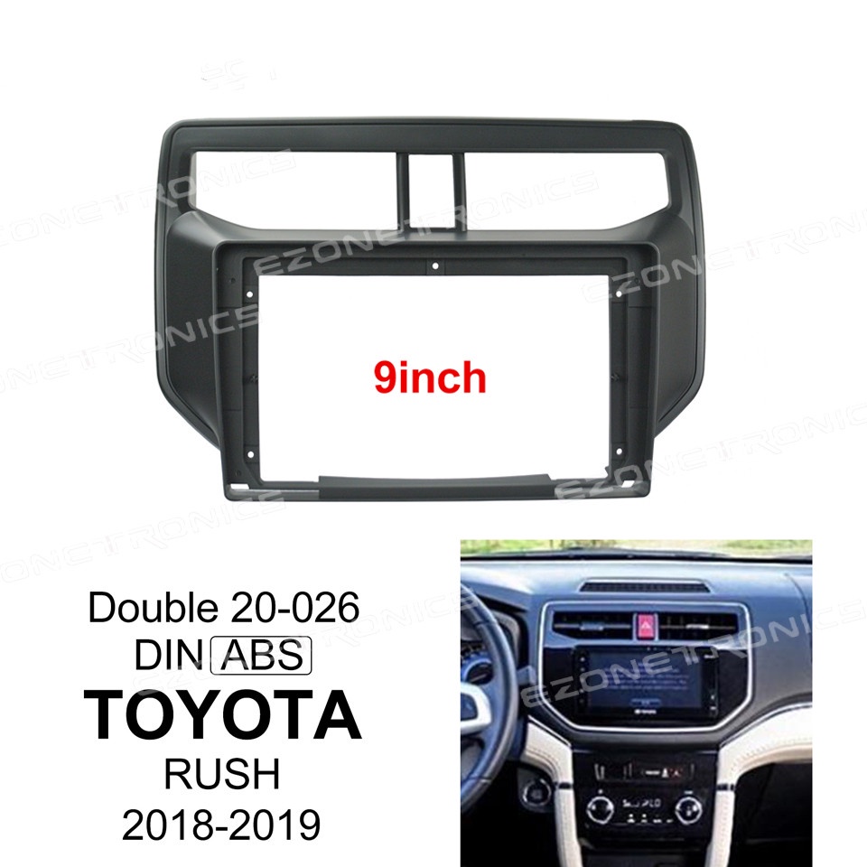 Fascia แผงวิทยุรถยนต์ เครื่องเล่น MP5 สเตอริโอ กรอบ 9 นิ้ว Android 2Din สําหรับ Toyota Rush 2018-2023