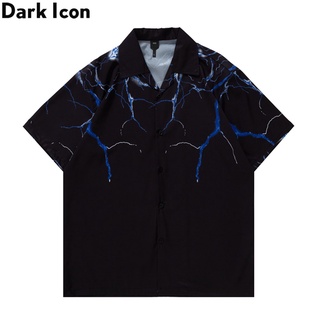 เสื้อเชิ้ตแขนสั้นพิมพ์ลาย Icon Lightning แฟชั่นสไตล์ฮิปฮอป 2020 สําหรับผู้ชาย