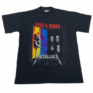 เสื้อยืดสีขาว - ♠กิลแดน - ? วินเทจ Guns N Roses / เมทัลลิกา "1992" ทัวร์เสื้อยืดศรัทธาไม่มีอีกแล้ว