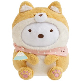 ตุ๊กตา Sumikko Gurashi - Dog Cosplay with Puppy ไซส์ S แบบ Shiro Kuma ใส่ชุดน้องหมา ห้อยจี้ภูเขาเป็นโลหะ