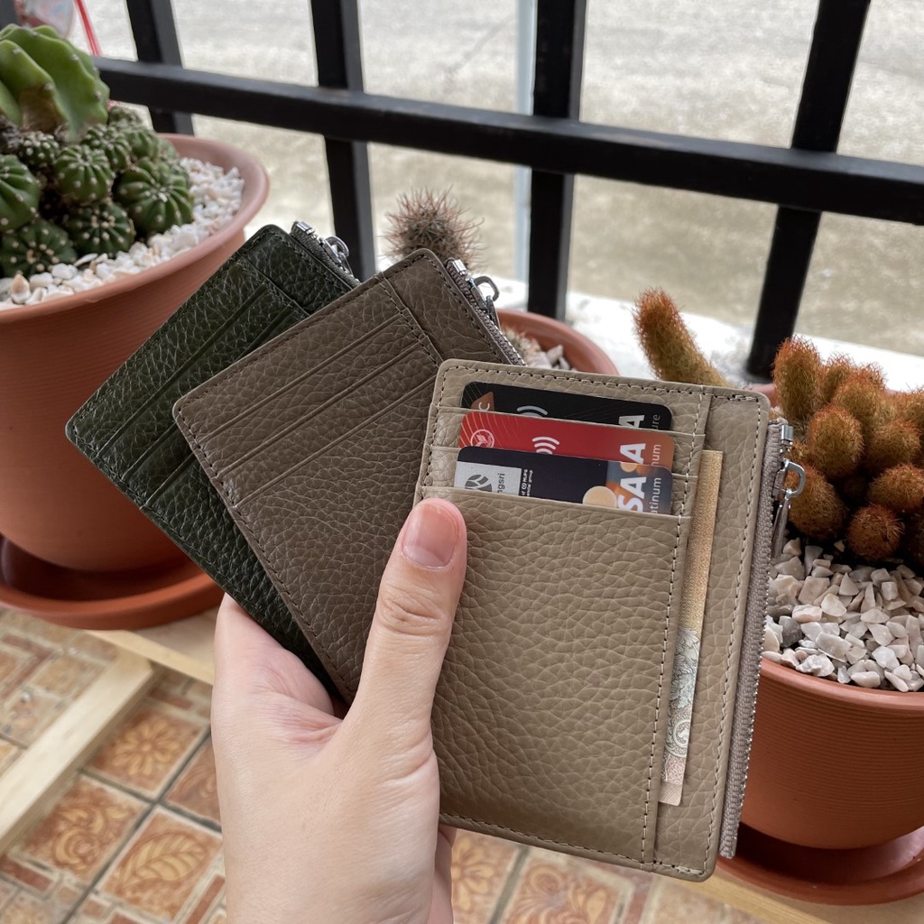 รุ่นบางเฉียบ💕เพิ่มสีใหม่ 💕(หนังวัว) Card Holder กระเป๋าสตางค์ ใบสั้น บางเฉียบ 9ช่อง ใส่บัตร ใส่ตังค์ Silm Wallet S5-53 รูปที่ 5