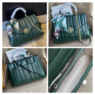 (พร้อมส่งสีเขียว) Tory Burch Kira Top Handle Satchel กระเป๋าข้างผู้หญิง กระเป๋าสวยหรู คลาสสิค 001