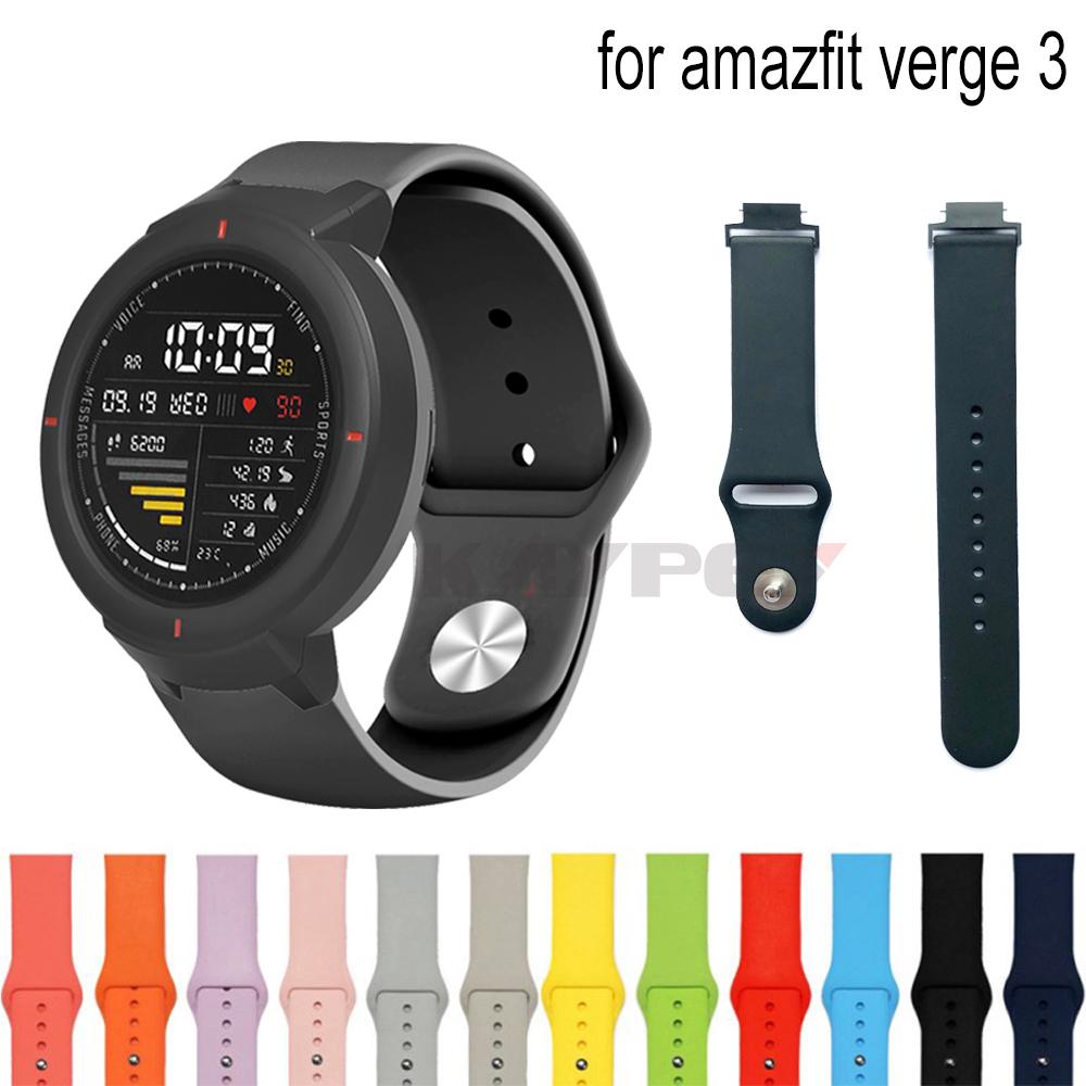 สายนาฬิกาข้อมือซิลิโคนสำหรับ Huami Amazfit Verge 3