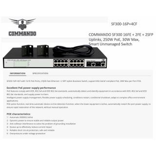 POE Switch 16ช่อง 16P+4CF COMMANDO