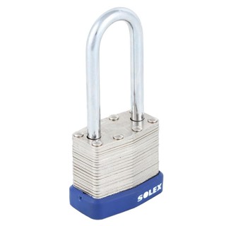 กุญแจสปริง SOLEX LAMINATED 40 มม. สีเงินPADLOCK SINGLE SOLEX LAMINATED 40MM SILVER