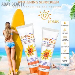 Aday Beauty โลชั่นกันแดด วิตามินซี Spf50Pa+++ ป้องกันรังสียูวี ให้ความชุ่มชื้น 1.8 ออนซ์ สําหรับผู้หญิง ผู้ชาย