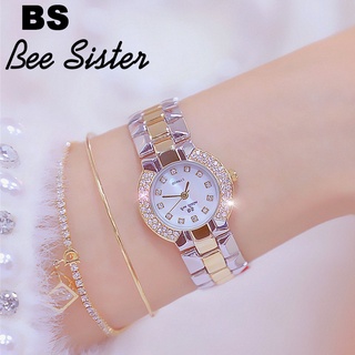 Bs Bee Sister นาฬิกาข้อมือควอตซ์แฟชั่น สายแสตนเลส ประดับเพชร กันน้ํา หรูหรา สําหรับสตรี ของขวัญวาเลนไทน์ FA1312