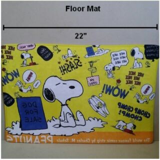 พรมเช็ดเท้า สี่เหลี่ยม ลาย สนู๊ปปี้ SNoopy ขนาด 22x15 นิ้ว