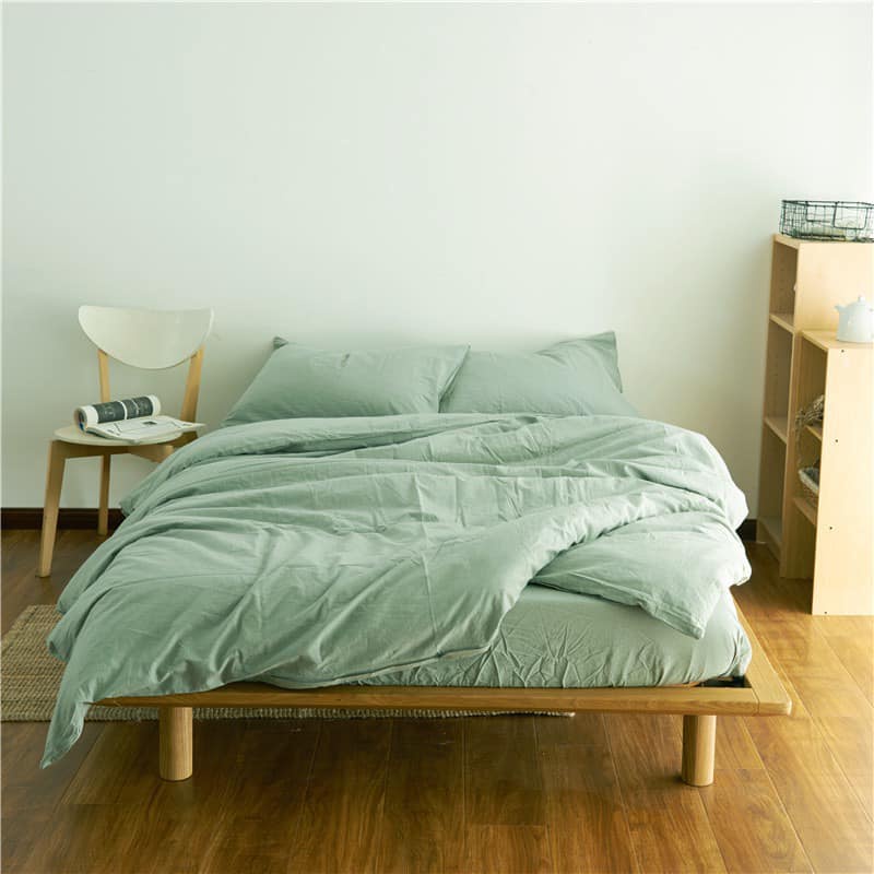 Mix and Match ผ้าปูที่นอน สไตล์มินิมอล "สีเขียวมิ้นท์" ผ้าฝ้าย 100% Gooddhome(กู๊ดโฮม)