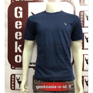 เสื้อยืดกวาง Geego 100% คอกลม คอวี สีกรม ID5