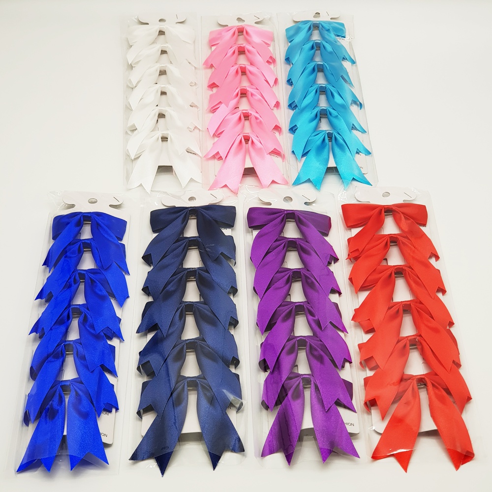 🎀โบว์นักเรียน แผงละ 6 ตัว ขนาด 1 นิ้ว งานดีผลิตเอง พร้อมส่งค่ะ