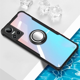 New เคสโทรศัพท์ Realme GT Neo 3T / Neo 3 / Neo2 / GT 2 Pro / GT Master Edition Phone Case Luxury Shockproof Magnetic with Round Ring Holder Transparent Soft Case Cover เคส RealmeGTNeo3T