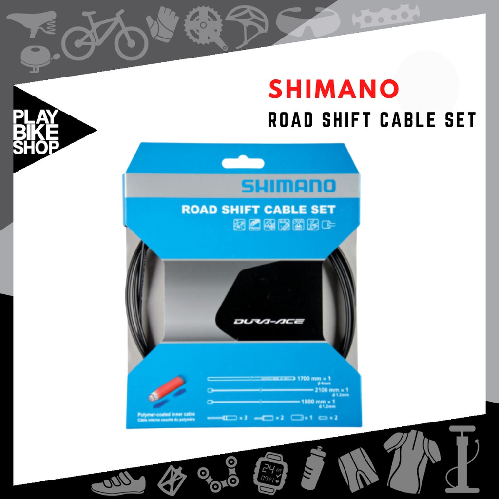 ชุดสายเกียร์ SHIMANO เสือหมอบ  SHIMANO ROAD SHIFT CABLE SET POLYMER COATED  DURA-ACE (317123)