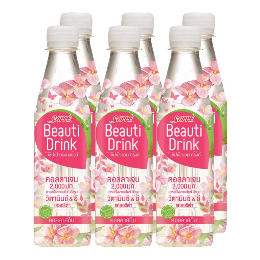 เซ็ปเป้ บิวติดริ้งค์ คอลลาสกิน 365 มล. แพ็ค 6 ขวด Sappe Beauti Drink Collagen 365 ml. Pack of 6 bott