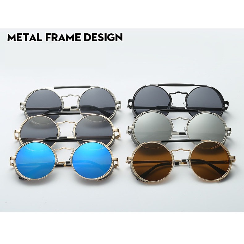 แว่นตากันแดดกรอบโลหะทรงกลมสไตล์แฟชั่นสำหรับผู้หญิง - รูปที่ 2