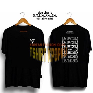 เสื้อยืด แขนสั้น พิมพ์ลาย Seventeen be the sun concert สีเงิน ไล่โทนสี