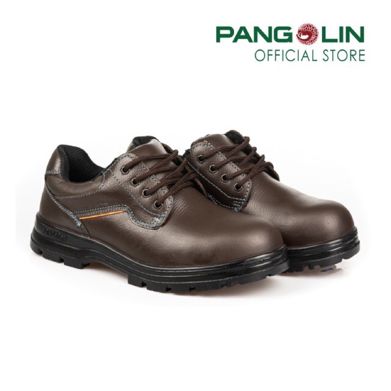 รองเท้าเซฟตี้ pangolin รุ่น 0208 พื้นพียู (PU) เสริมแผ่นสแตนเลส สีน้ำตาล (Size 10 UK)