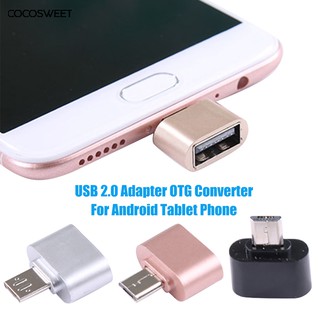 Cocosweet ตัวแปลง Micro USB เป็น USB 2.0 OTG สําหรับ Android แท็บเล็ต โทรศัพท์มือถือ 2 ชิ้น