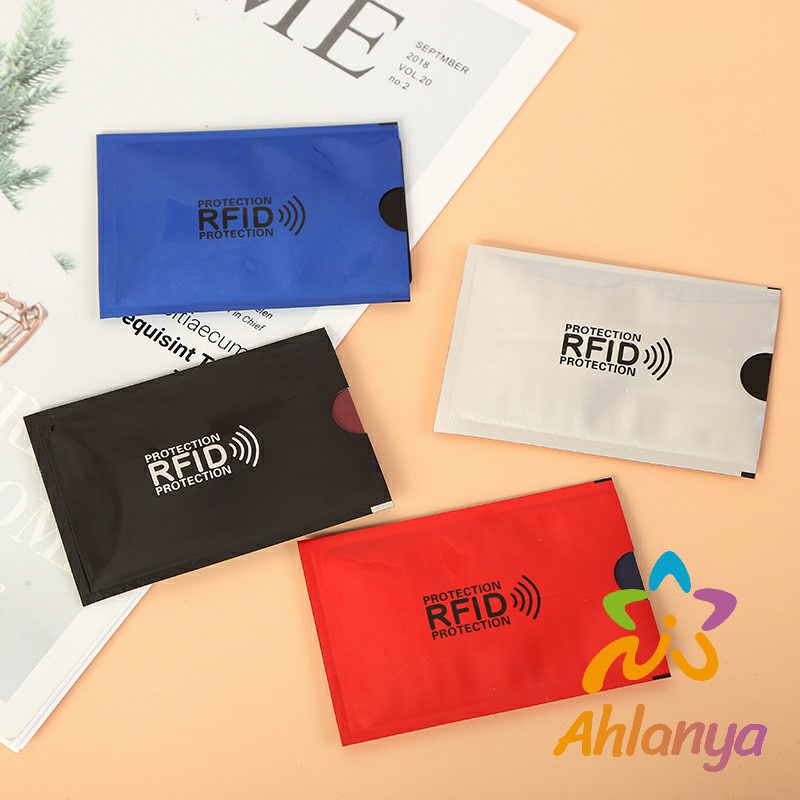 Ahlanya ซองอลูมิเนียมใส่บัตรเครดิต กันขโมยข้อมูล RFID กันขโมย ปลอกการ์ดฟอยล์ bank card case