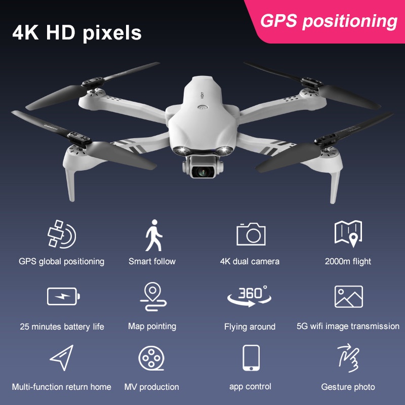 4drc New 4k Hd Dual Camera Gps 5g Wifi Wide Angle Fpv Real-time ...