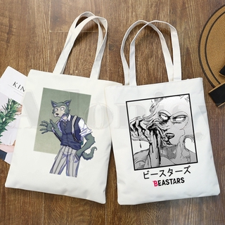 Japanese Cartoon Manga Beastars Rabbit Wolf Graphic Cartoon Print Shopping Bags Girls Fashion Casual Pacakge Hand Bag