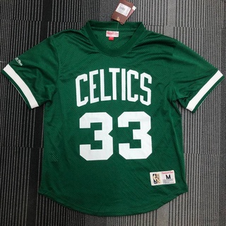 เสื้อกีฬาบาสเก็ตบอลแขนสั้น ลายทีม BKB NBA Jersey Boston Celtics Bird No.33 พลัสไซซ์ สําหรับผู้ชาย และผู้หญิง