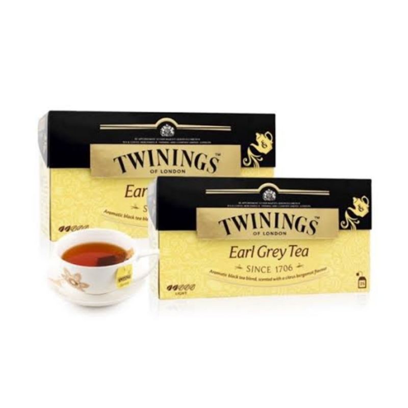 Twinning Earl Grey ชาทไวนิ่ง ทไวนิงส์ ชาเอิร์ลเกรย์ 2 กรัม แพค 25 ซอง ชาทวินนิ่ง​