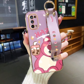 เคสมือถือ แบบนิ่ม ลายหมี พร้อมสายคล้อง กันกระแทก สําหรับ Realme X7 Pro 4G X7 Pro 5G