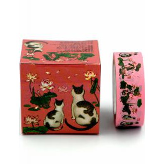 LOTUS AND CATS WASHI TAPE เทปกระดาษตกแต่งลายแมวและดอกบัว