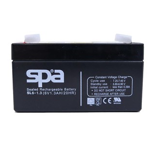 แบตเตอรี่แห้ง สำรองไฟ 6V 1.3Ah Spa (SLA Battery แบต UPS/ไฟฉุกเฉิน/ระบบเตือนภัย) รับประกัน 1 ปี