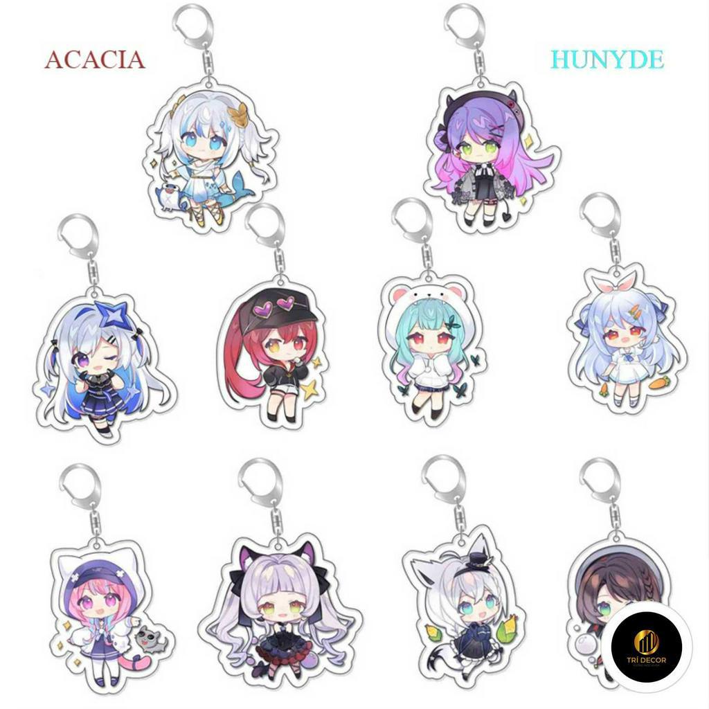 Hololive Vtuber Gawr Gura Watson Amelia Murasaki Shion Ookami Mio พวงกุญแจอะคริลิค
