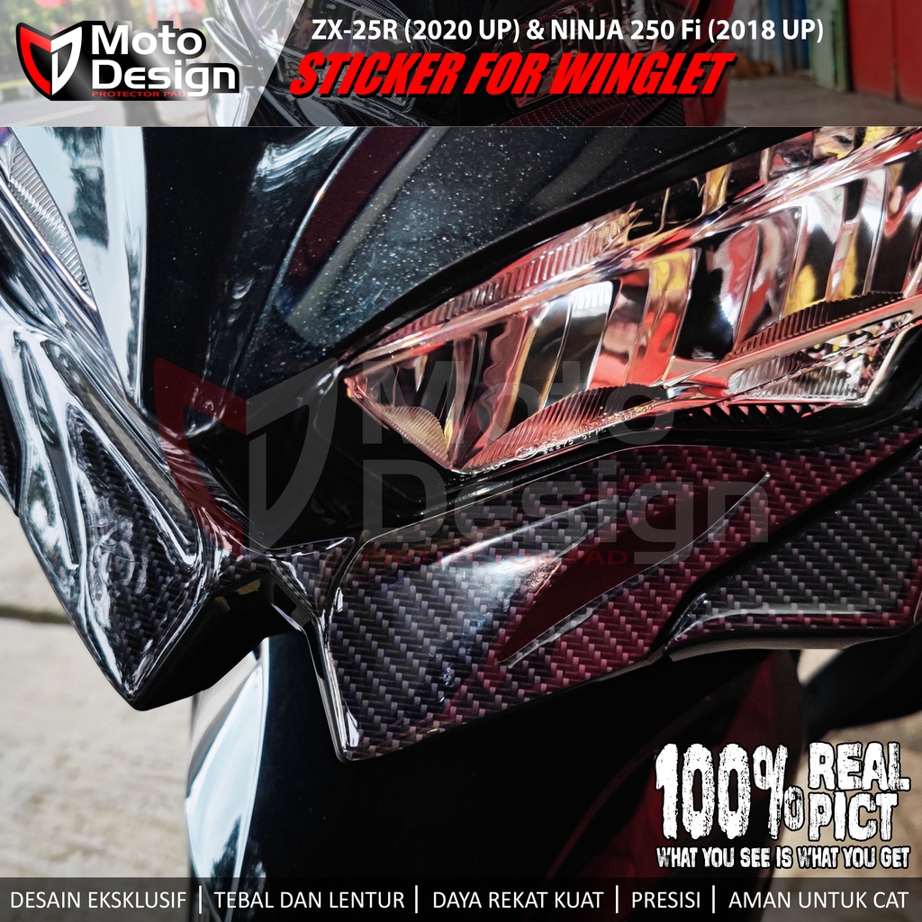 แผ่นสติกเกอร์คาร์บอน ลายนูน สําหรับติดตกแต่ง Winglet ZX25R