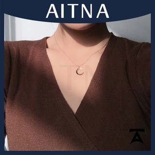 Aitna สร้อยคอโซ่สั้น จี้รูปดวงจันทร์