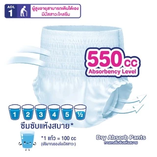 [ซื้อ1แถม1] Sanisoft / แซนนิซอฟท์ กางเกงผู้ใหญ่ แห้งสบาย 550cc (ไซส์ M : 26-37นิ้ว/67-95ซม.) 10S/ห่อ